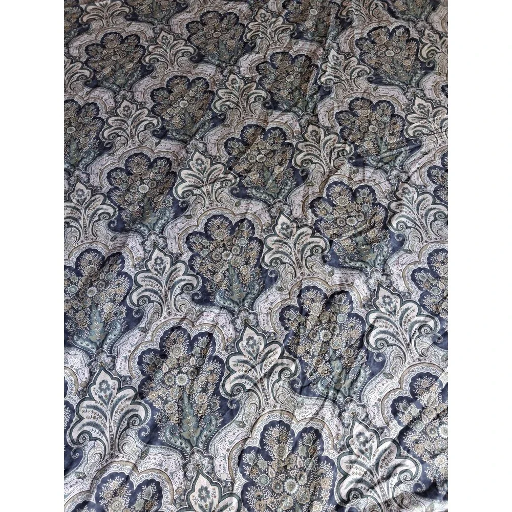 Pottery Barn Jordana Blue Paisley 100% Cotton  Duvet Cover Queen